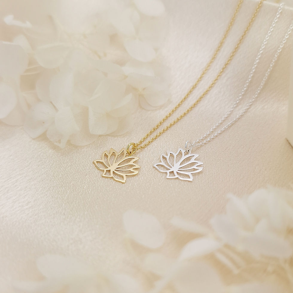 Thumbnail: Sterling Silver Lotus Flower Necklace