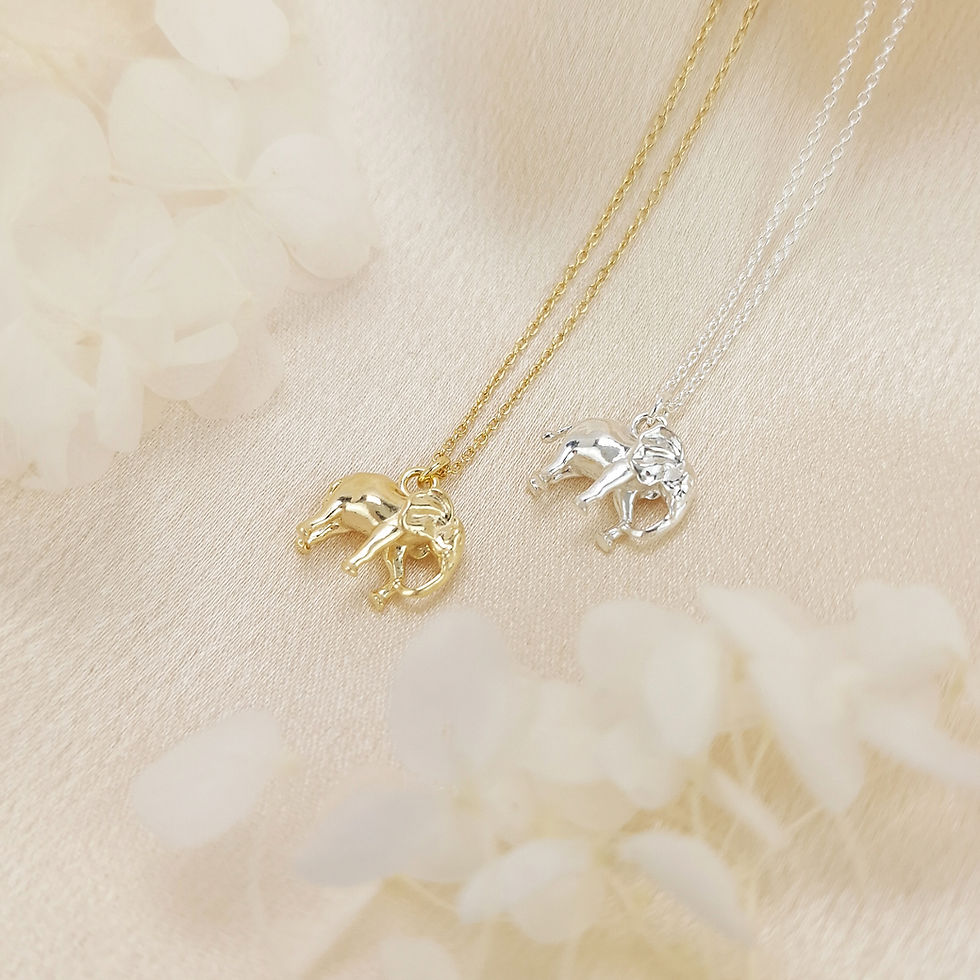 Thumbnail: 18k Gold Plated Elephant Necklace