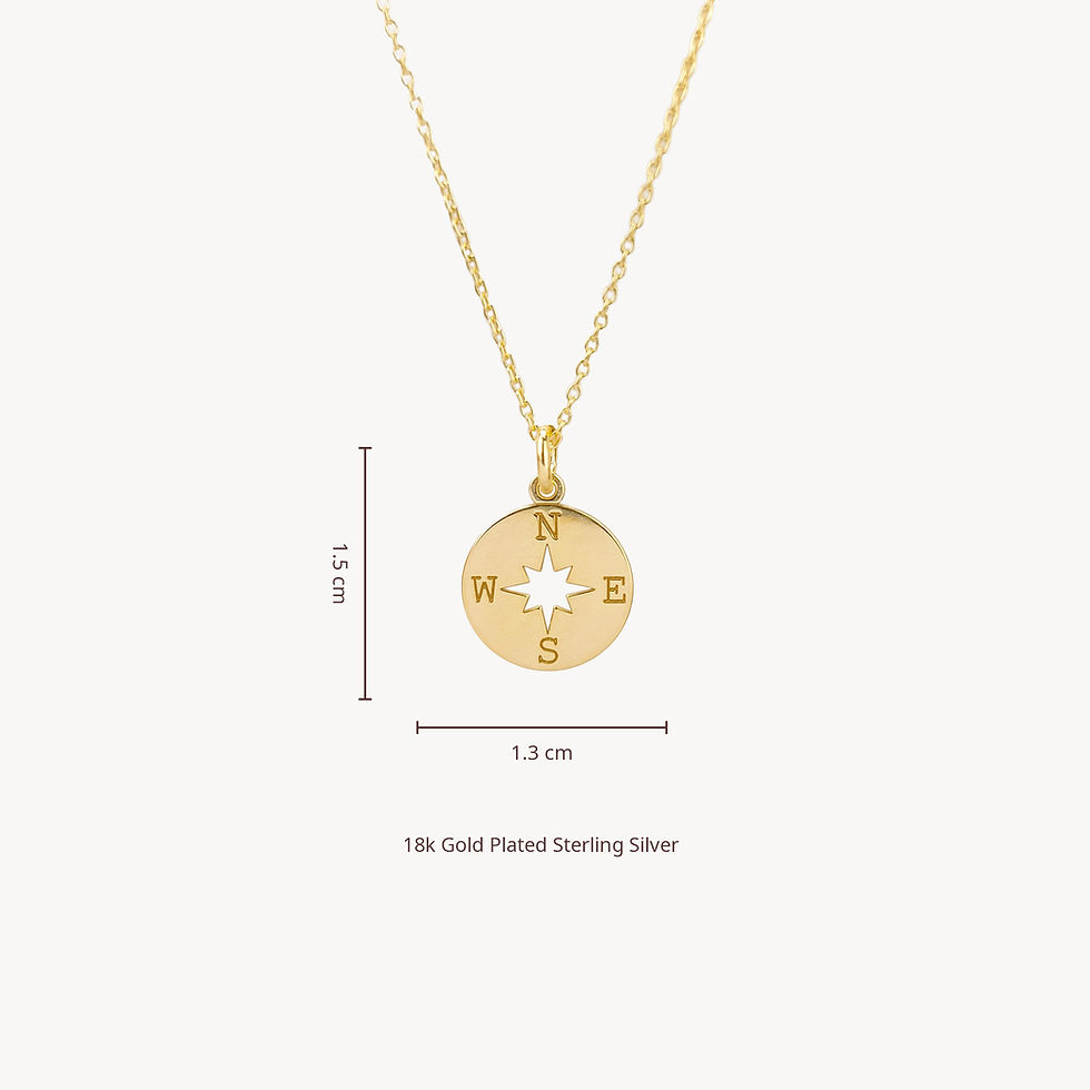 Thumbnail: 18k Gold Plated Compass Necklace