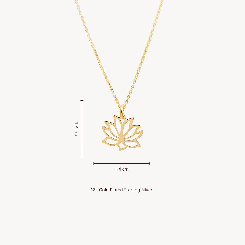 Thumbnail: 18k Gold Plated Lotus Flower Necklace