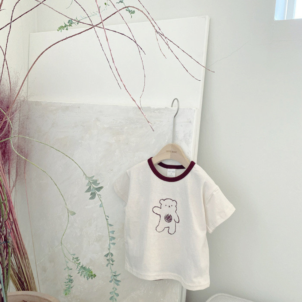 Conjunto bebê camiseta e short ursinho (2 peças)