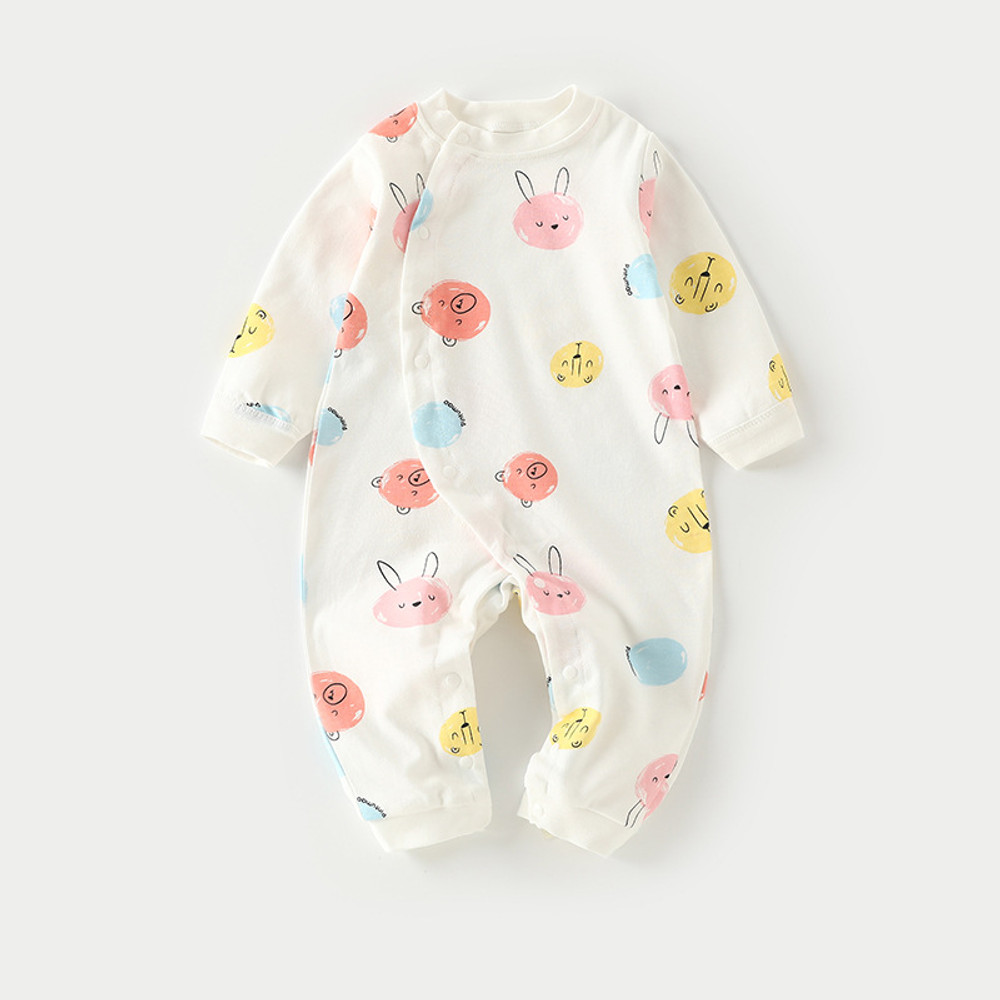 Macacão pijama bebê algodão — bichinhos e frutas