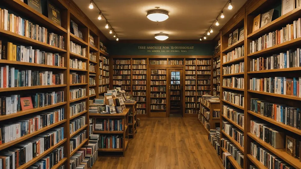 Interior of The Wild Man bookstore featuring shelves filled with books