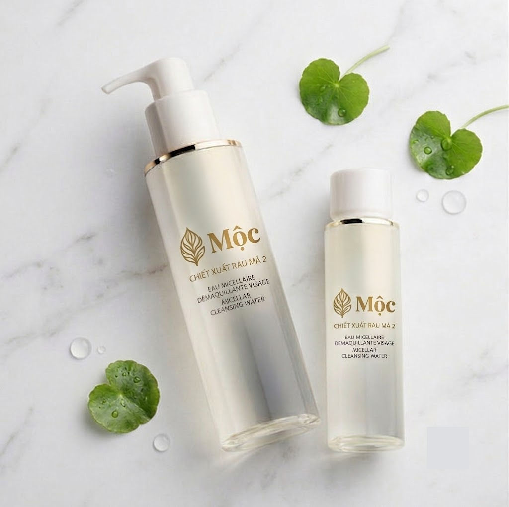 Bộ đôi nước tẩy trang micellar Mộc chiết xuất rau má.