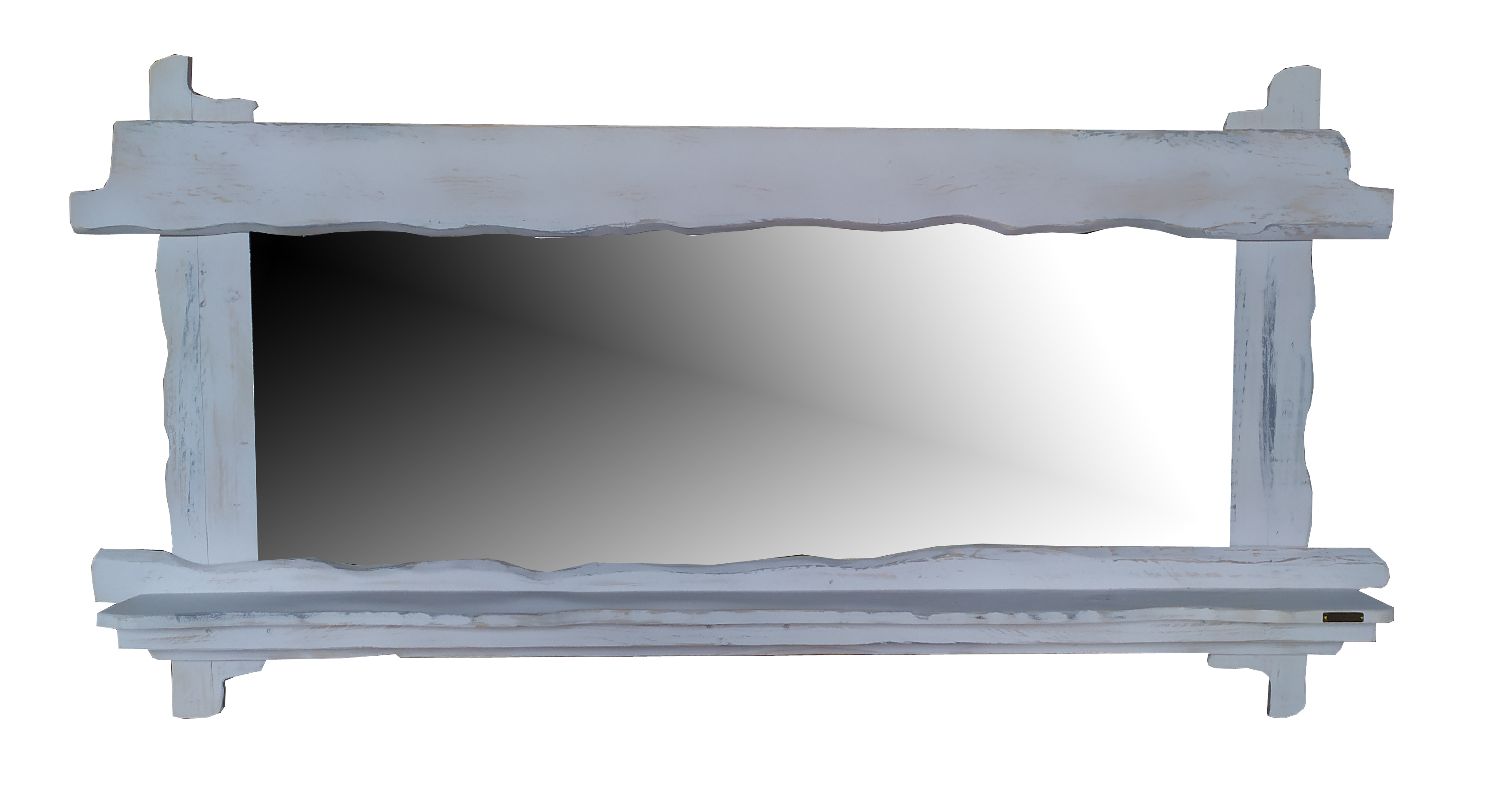 Ξύλινος Καθρέφτης παλαιωμένος με ράφι