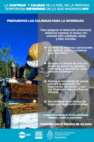 Preparación de las colmenas para la invernada