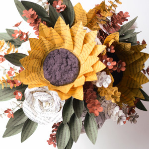 paper wedding bouquet in autumn color palette