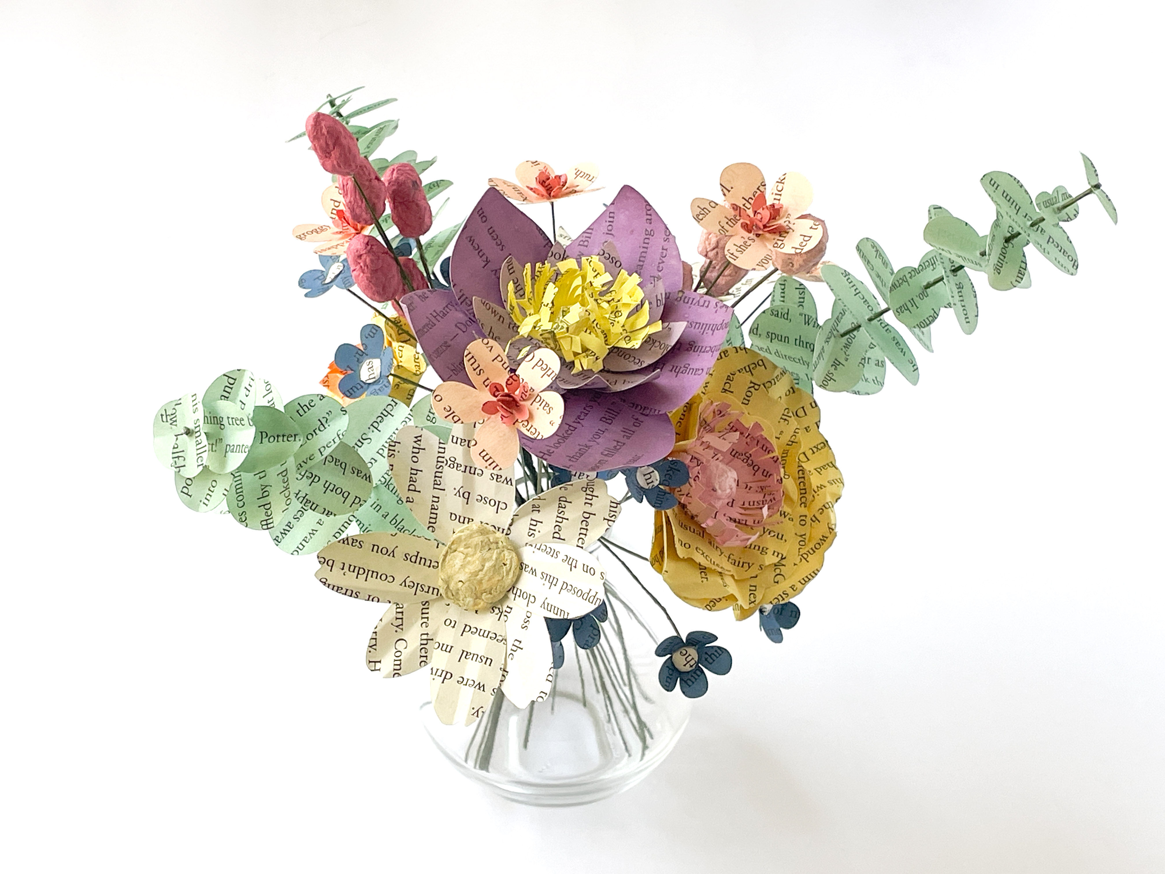 Pastel Wildflower Book Page Flower Arrangement