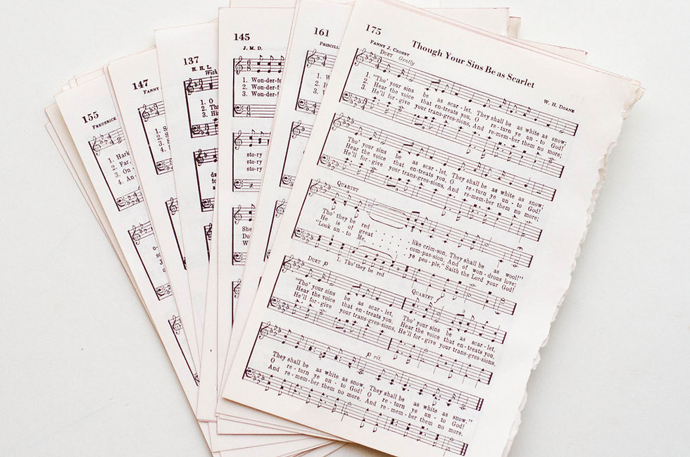 Thumbnail: vintage hymnals pack - a mix of ivory sheet music from hymn books