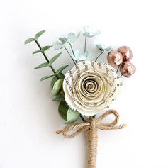 custom groom's boutonniere for spring wedding | book themed wedding | handmade by Anthology On Main