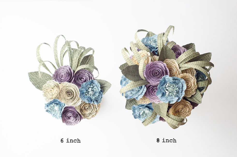 Thumbnail: Poppy & Rose Small Bridal or Bridesmaid Book Bouquet - 8-Inch - Color Customized