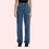 Thumbnail: Smokey Blue Denim Loose Fit Straight Jeans for Women