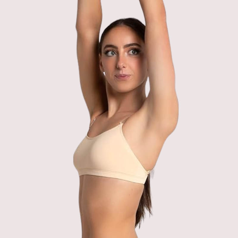 Thumbnail: Sexy Tube Bandeau Bra with Transparent Straps in Nude