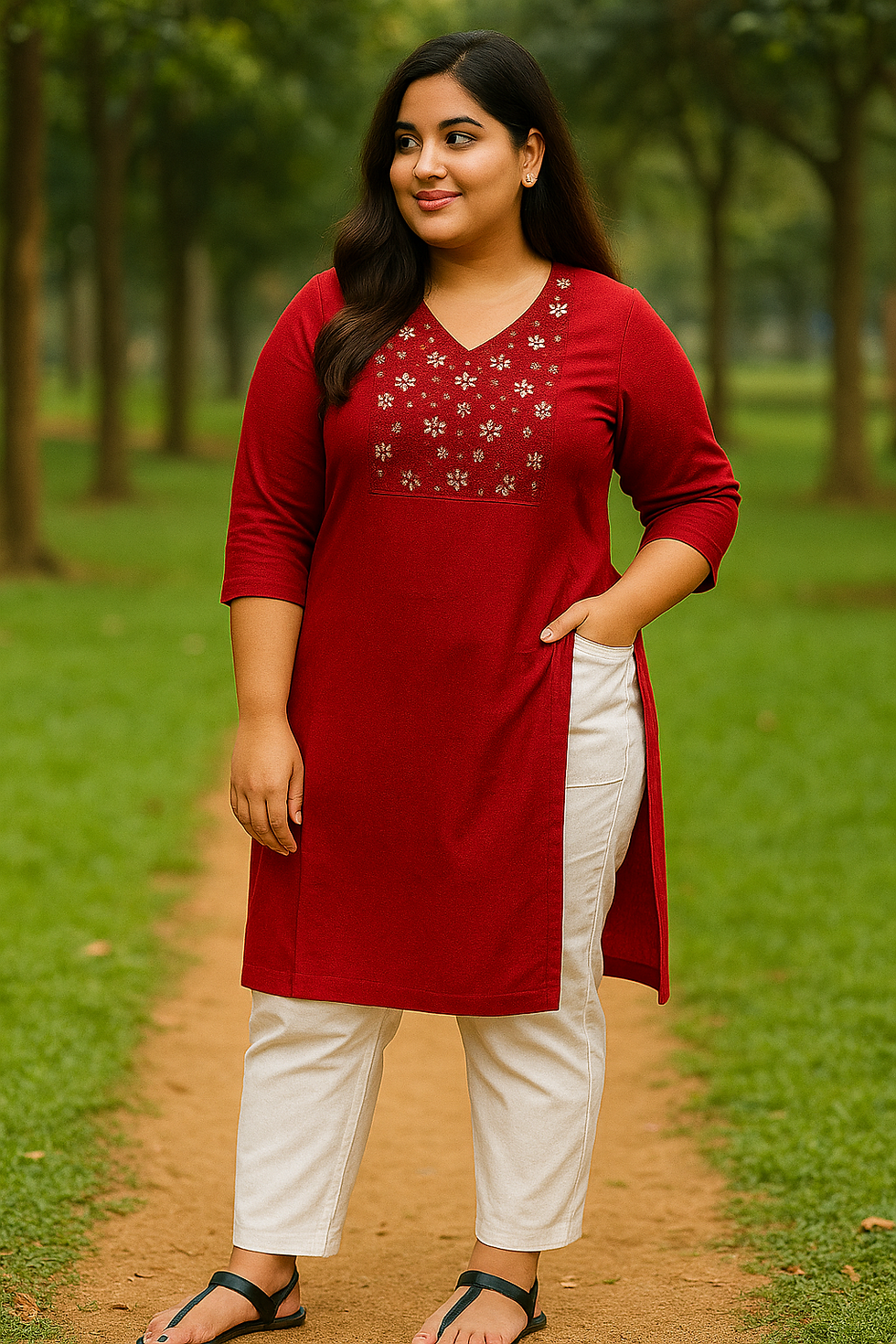Thumbnail: Premium Vatican Silk Kurtis-Pant Combo Set