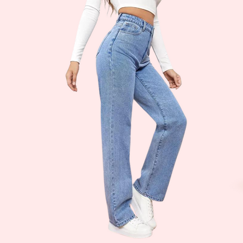 【美品】highwaist vintagelike straight denim Women's Fashionable Washed High Waist Straight Jeans | BRANDX