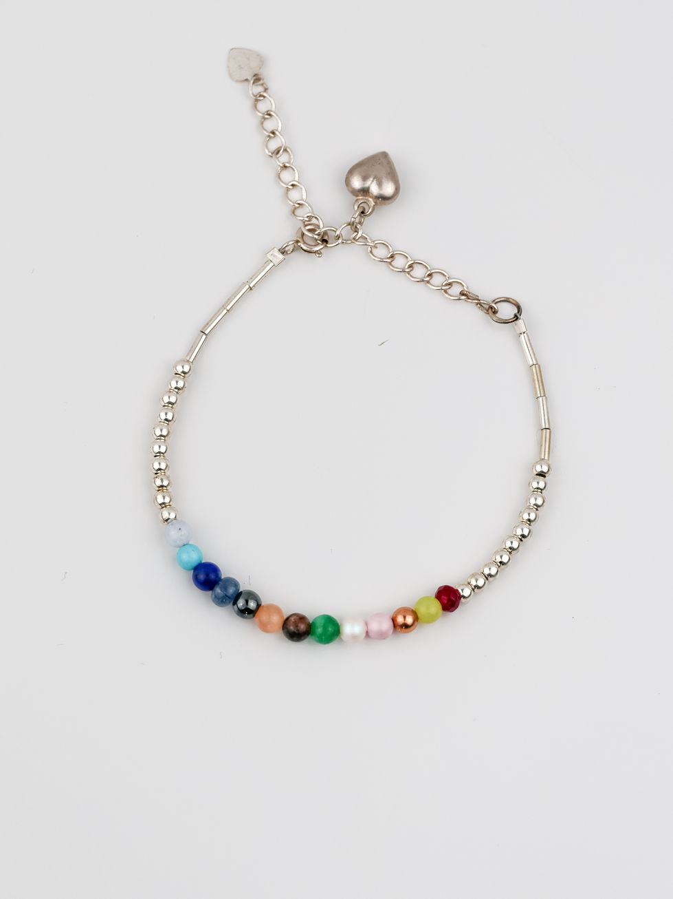 Silver ball semi precious gem bracelet sold by Gill Goddard Jewellery