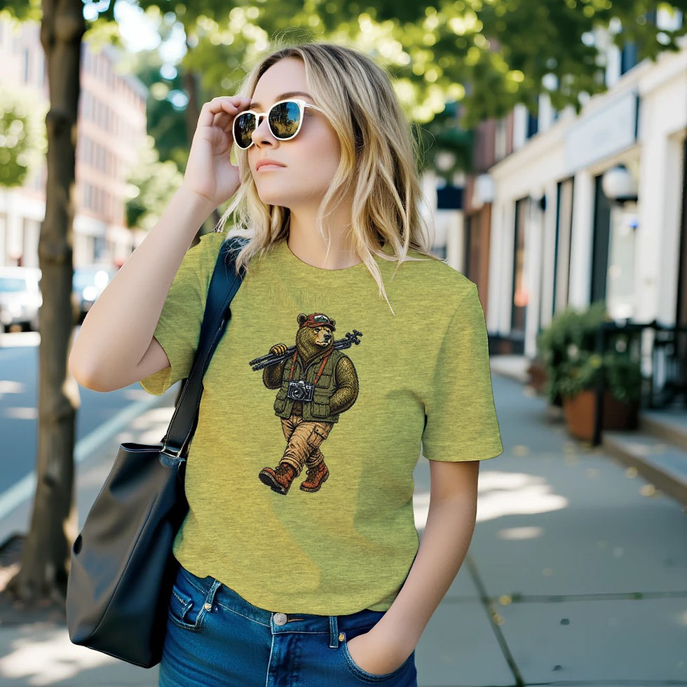 Miniatura: T-shirt Orso Fotografo Vintage – Outdoor Explorer Collection