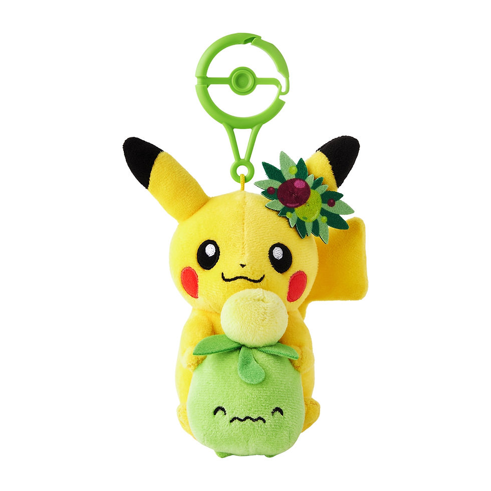 Pokemon Center Kagawa Pikachu and Smoliv Mascot with Carabiner Clip
