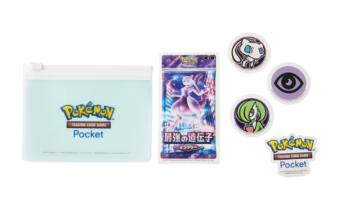 Pokemon Trading Card Game Pocket Mewtwo Sticker in Pouch