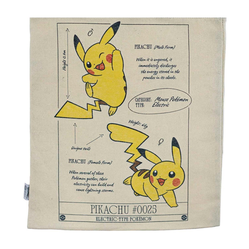 ロンドン自然史博物館 Pikachu at the Museum トートバッグ Pokemon × Natural History Museum: Pikachu Scientific Drawing Tote