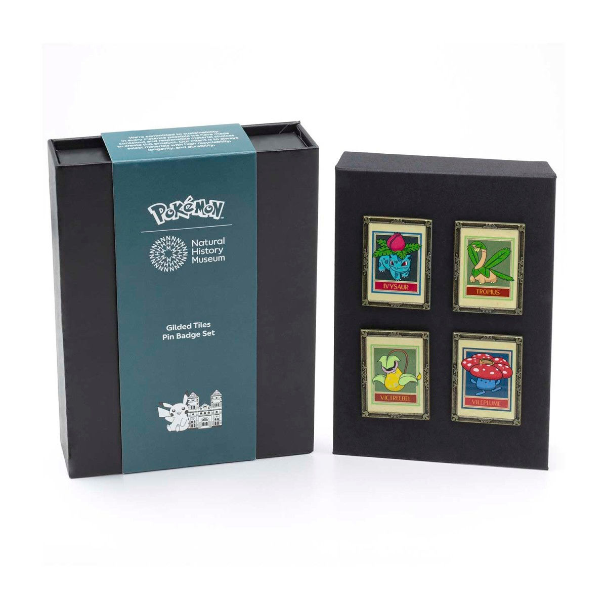 Pokemon × Natural History Museum: Botanical Panel Pin Box Set (4-Pack)