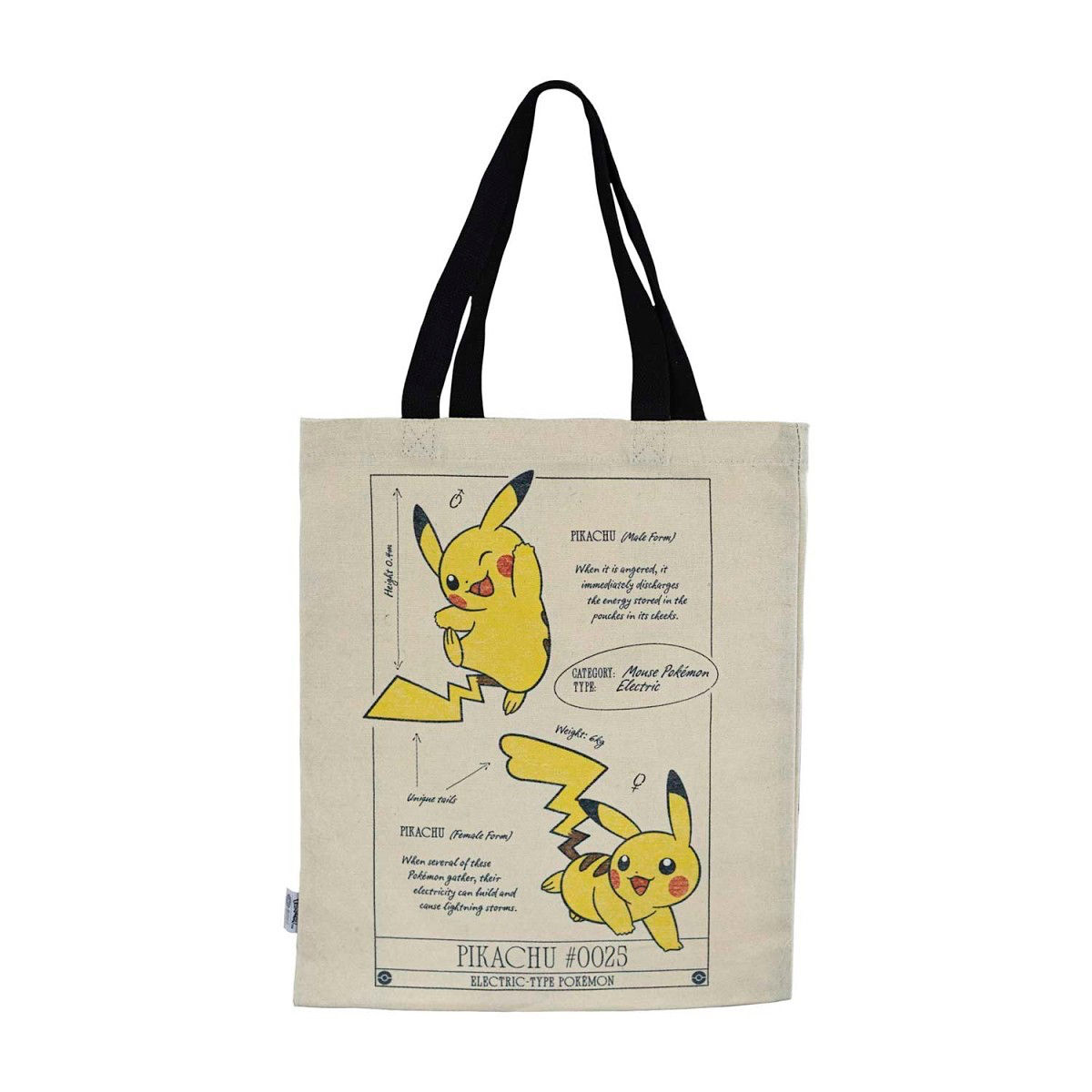 Pokemon × Natural History Museum: Pikachu Scientific Drawing Tote Bag