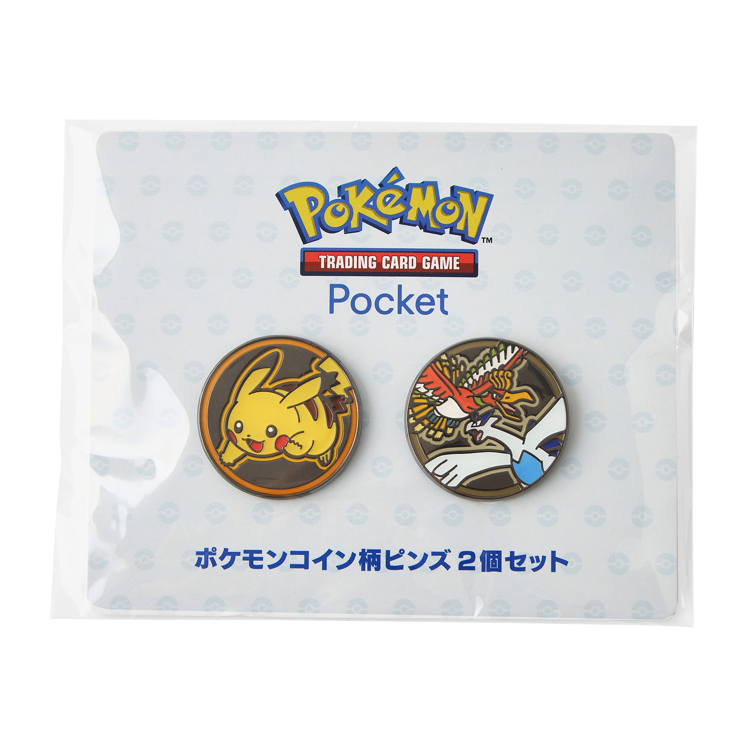 Pokemon Trading Card Game Pocket Pikachu, Ho-oh, Lugia Coin Pattern Pin Set