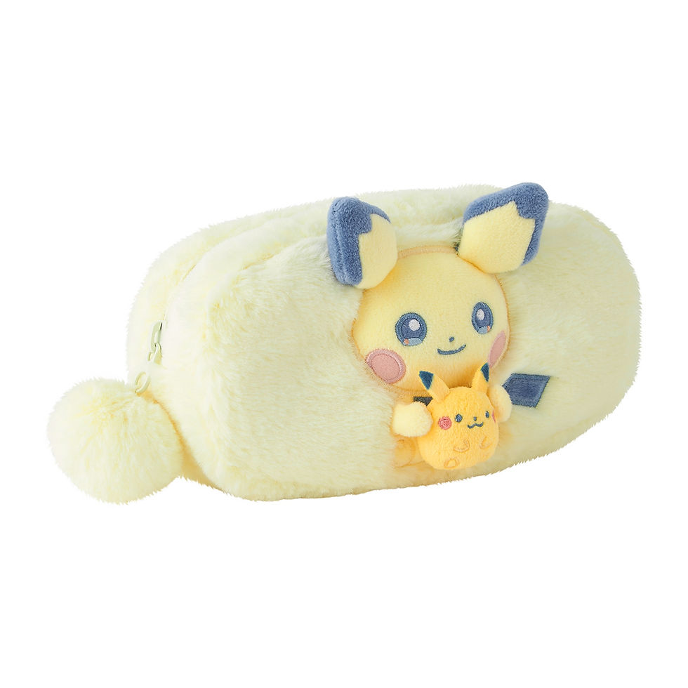 Thumbnail: Pokemon Little Daydream Pichu and Pikachu Plush Toy Fluffy Pouch