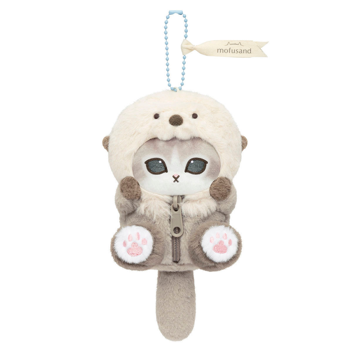 Mofusand Fluffy Sea Creature Cat Mascot (Otter Cat- Grey)