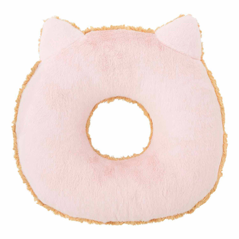Thumbnail: Mofusand Coffee and Donuts Donut Cushion and Large White Cat Plushie