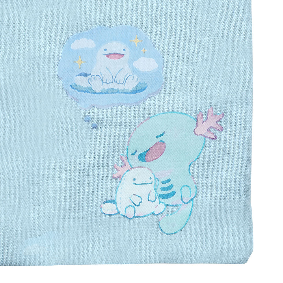 Thumbnail: Pokemon Little Daydream Wooper and Quagsire Plush Toy Tote Bag