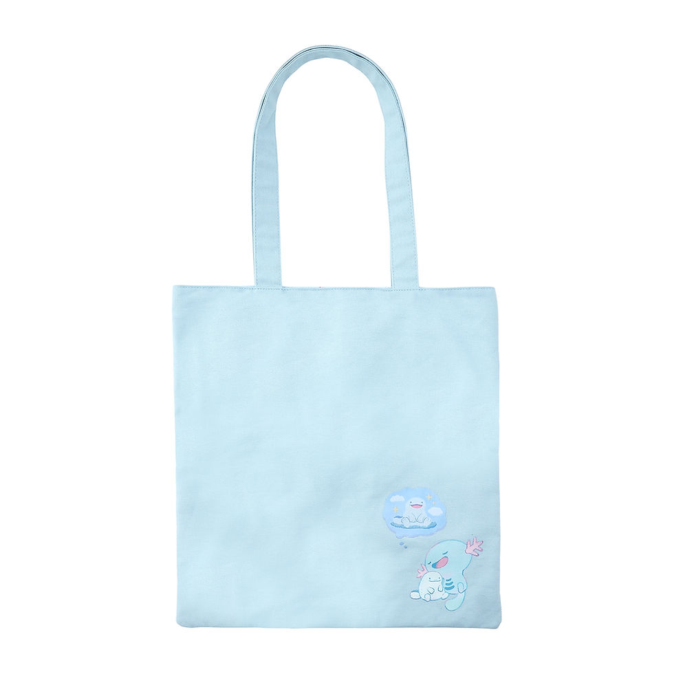 Thumbnail: Pokemon Little Daydream Wooper and Quagsire Plush Toy Tote Bag
