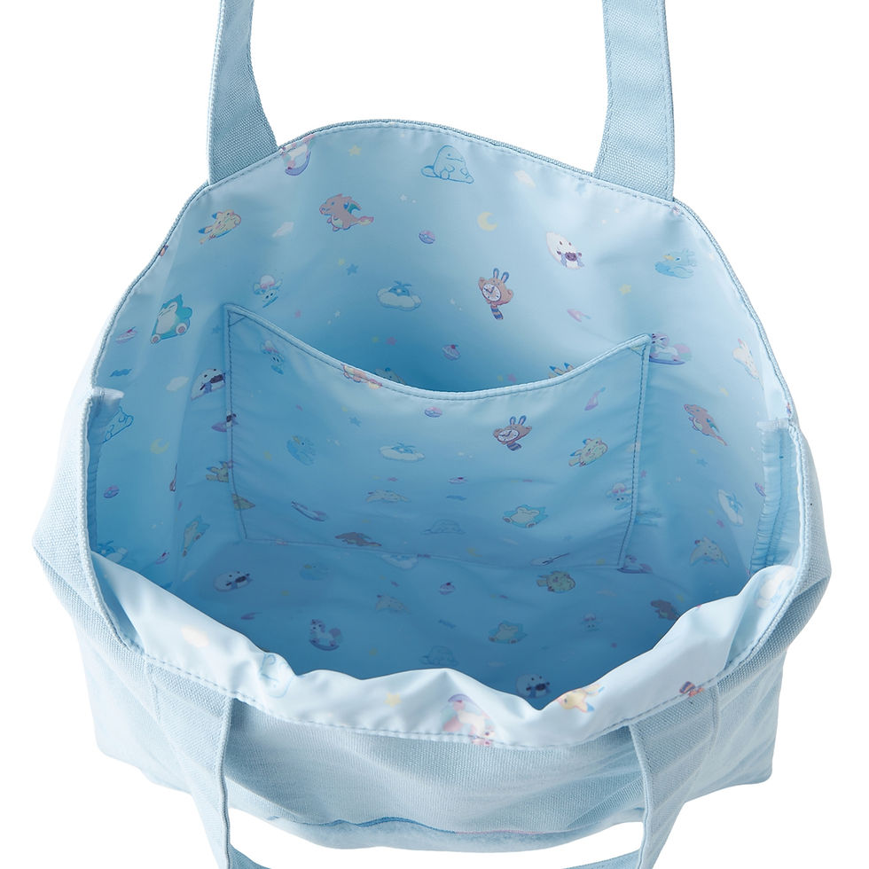 Thumbnail: Pokemon Little Daydream Wooper and Quagsire Plush Toy Tote Bag