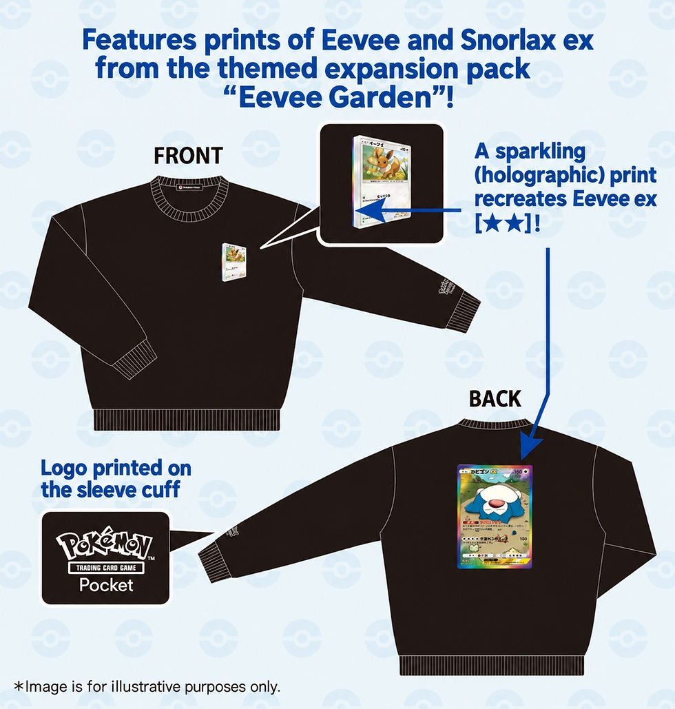 Thumbnail: Pokemon Trading Card Game Pocket Eevee and Snolax ex Sweater