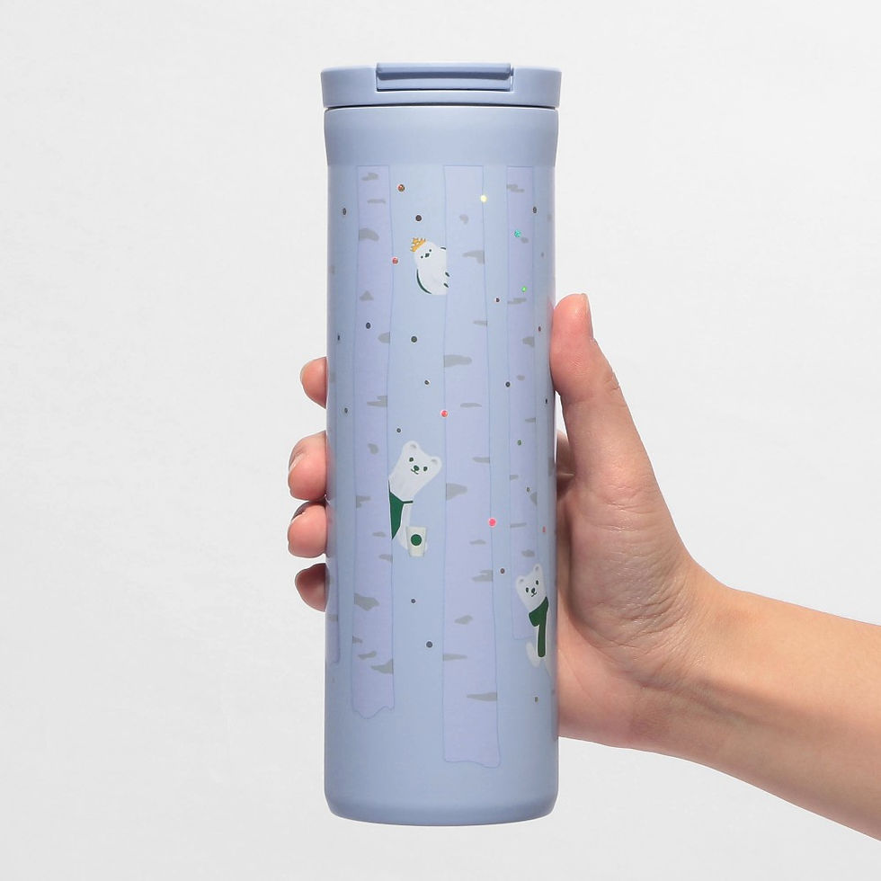 Thumbnail: Starbucks Stainless Steel Bottle Ermine & Long-Tailed Tit Blue 473ml