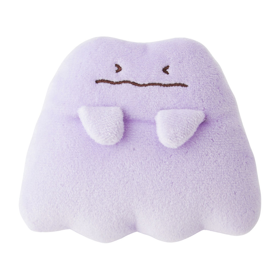 Thumbnail: Pokemon Ten Poke, Ten Colors Lonely Ditto Tote Bag with Plush Badge