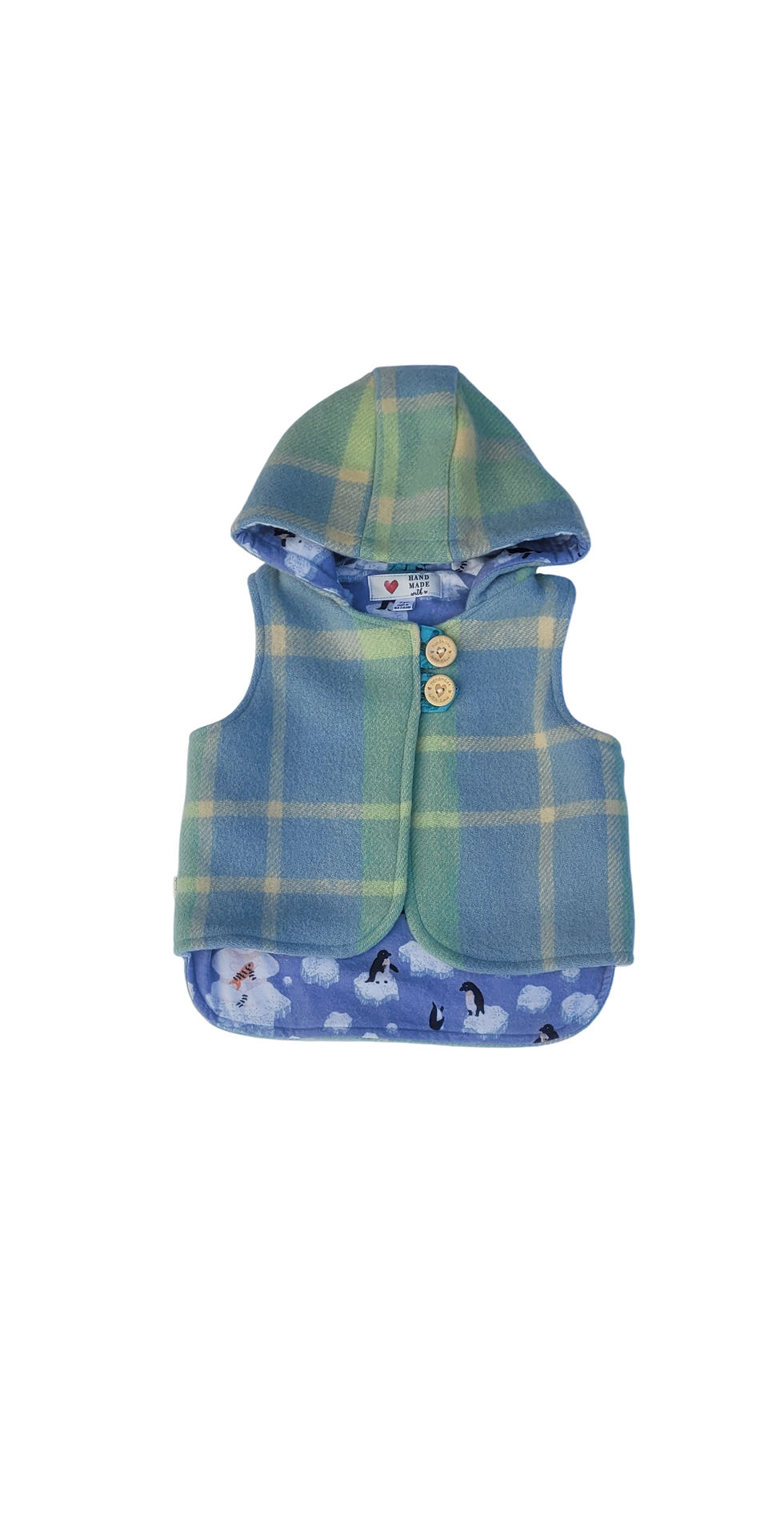 Thumbnail: Front view blue and green check vest