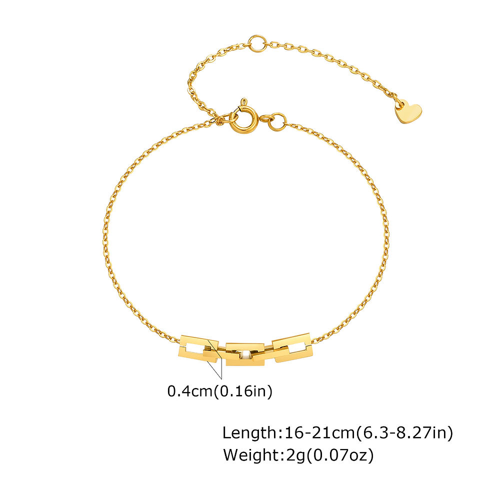 Thumbnail: Non Tarnish Stainless Steel Bracelet Gold Plated Stackable for Women, Thin Herri