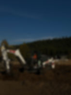 High angle view of construction site with excavation machinery