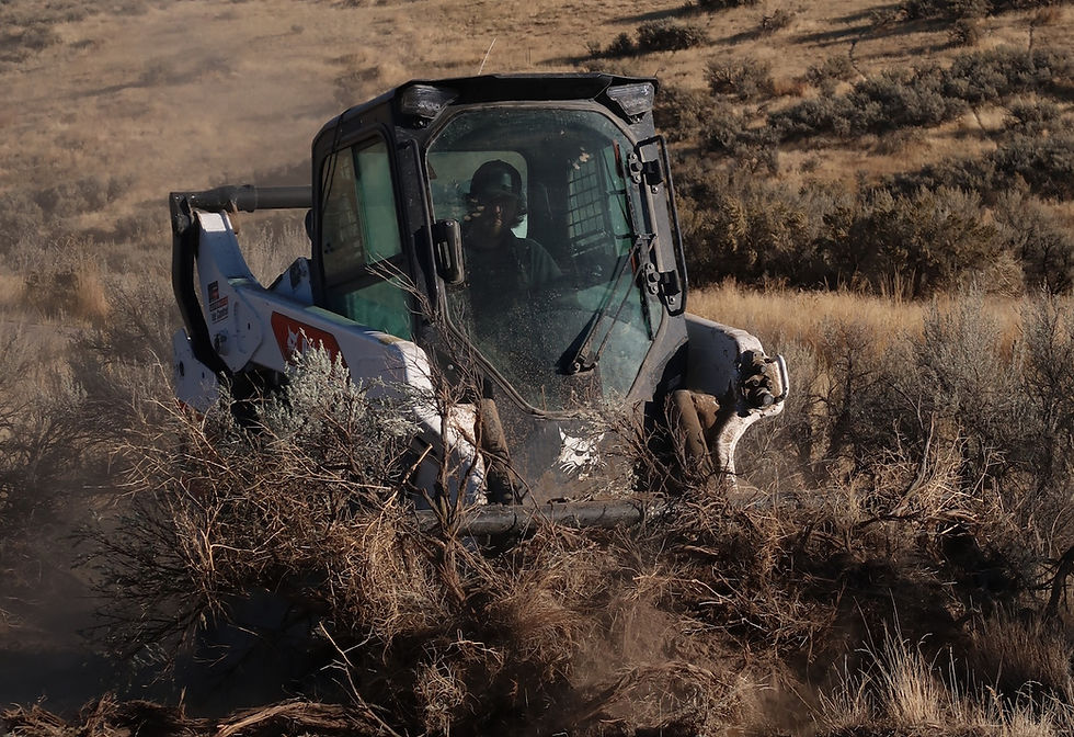 Close-up of bulldozer leveling soil on a construction site