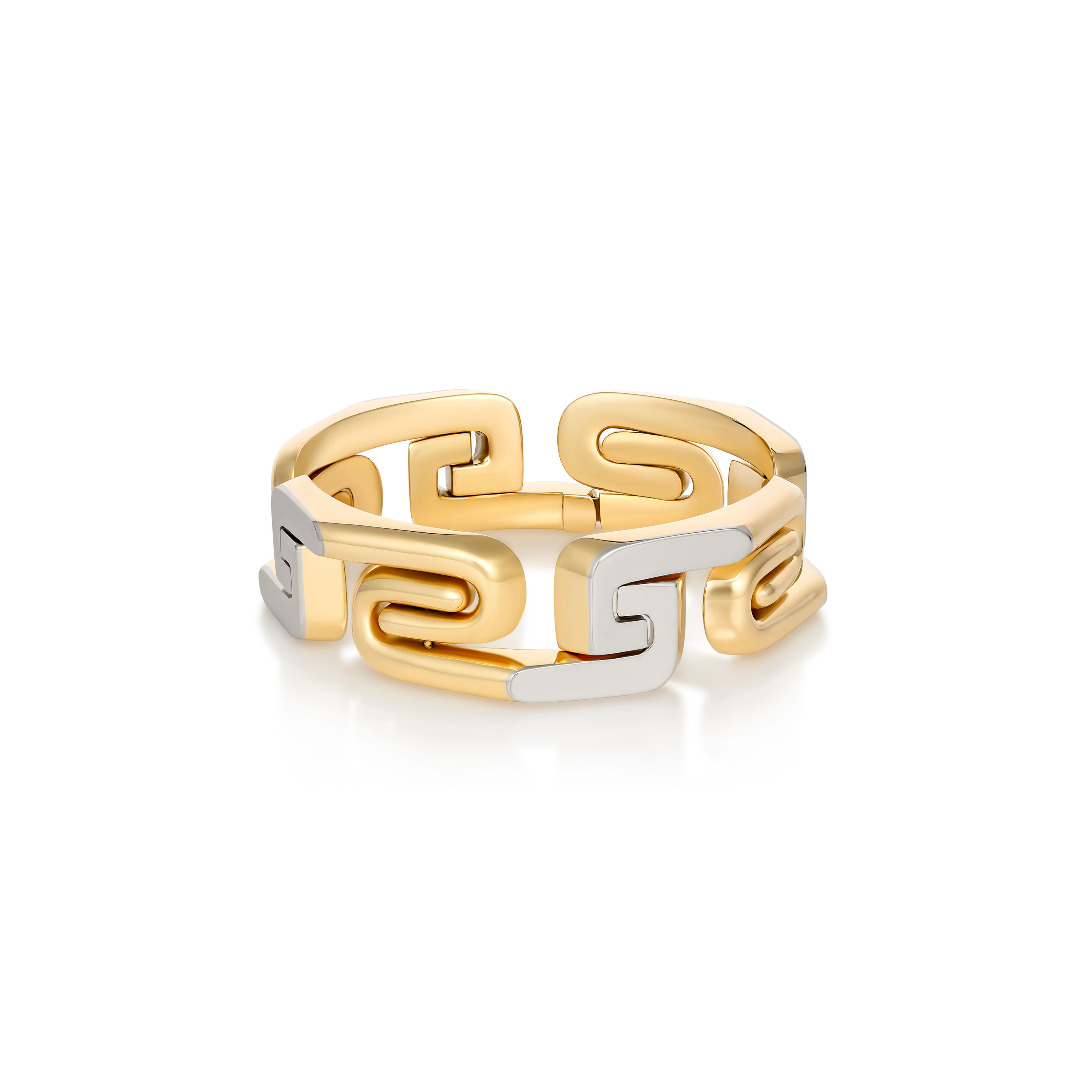 Yellow & white gold entwined "S" link bracelet