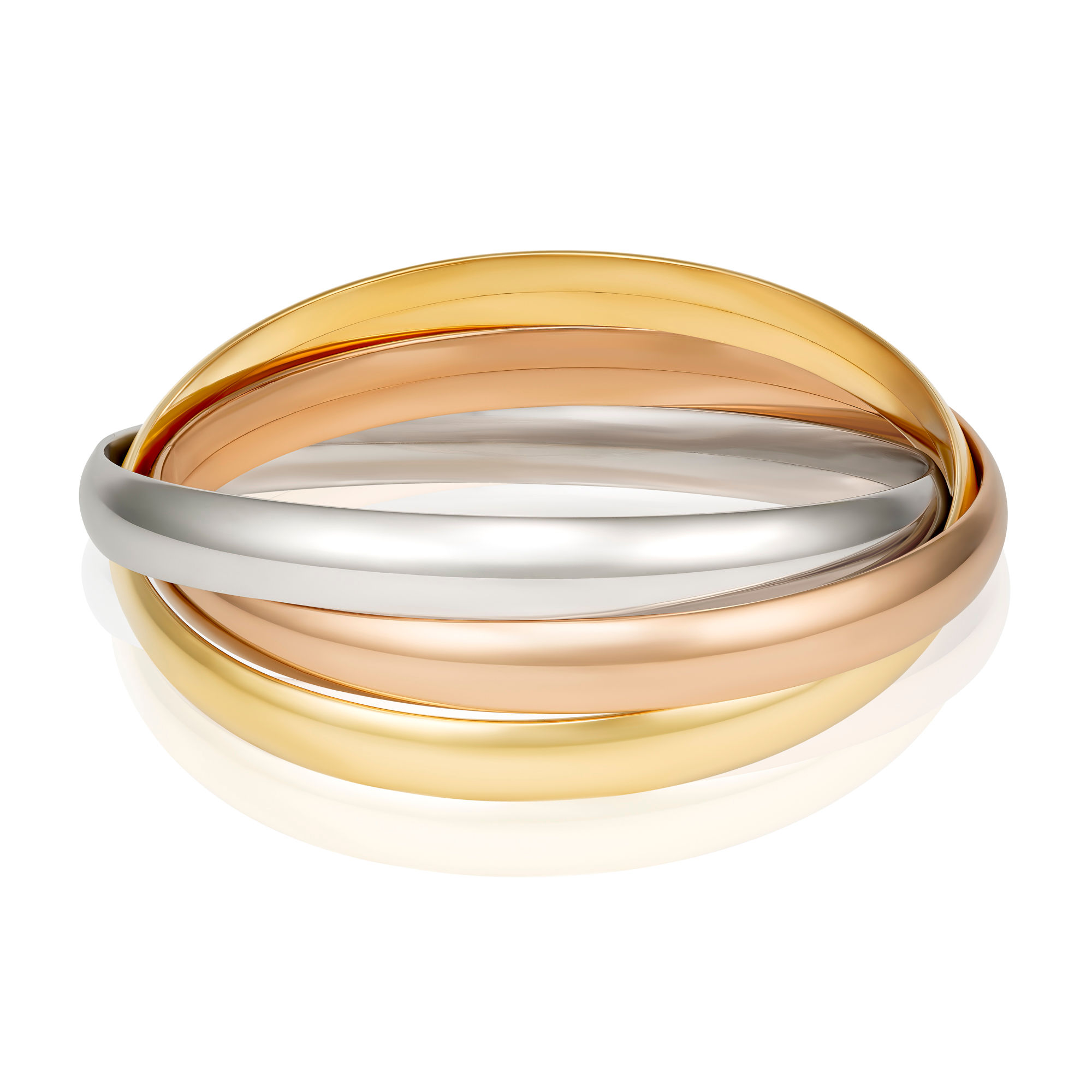 Three colour gold Trilogy bangle