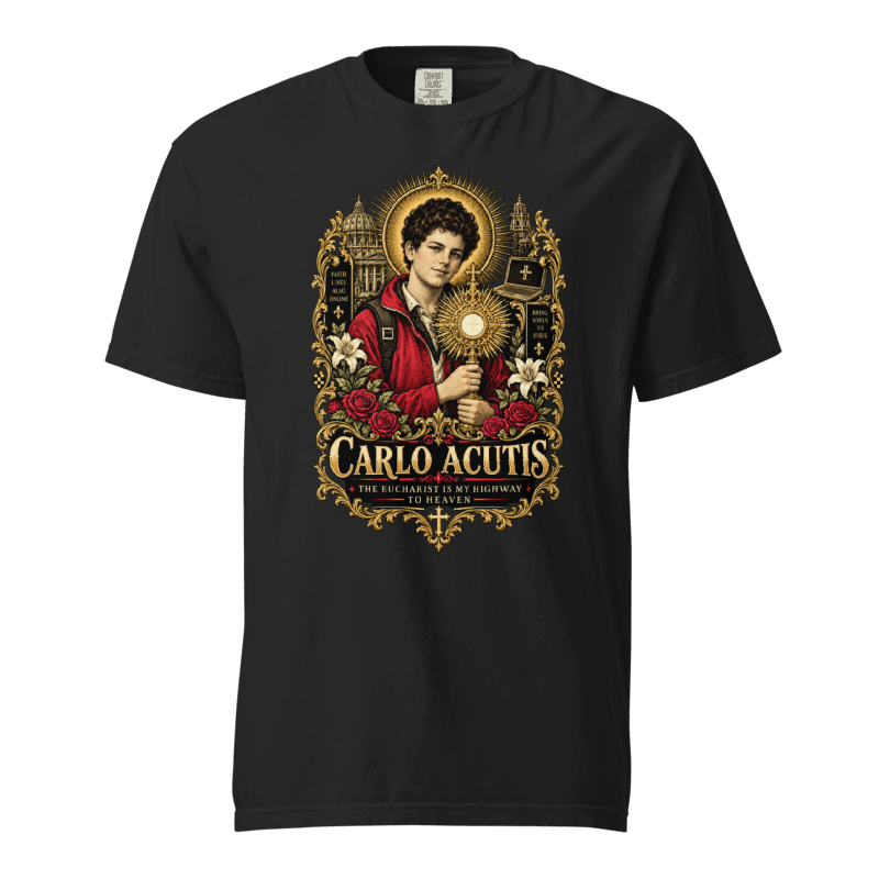 St. Carlo Acutis Catholic T-Shirt - Unisex Heavyweight