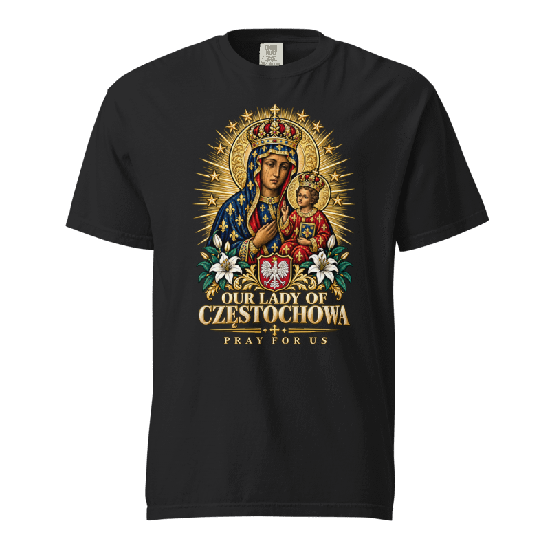 Our Lady of Częstochowa Catholic T-Shirt - Unisex Heavyweight