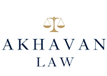 Navy Blue and Gold Logo for Akhavan Law_