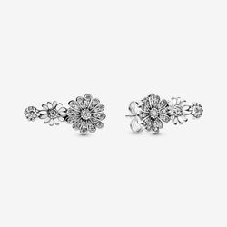 Brincos Sparkling Daisy Flower Trio