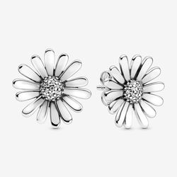 Brincos Pavé Daisy Flower Statement