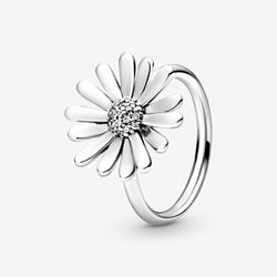 Anel Pavé Daisy Flower Statement