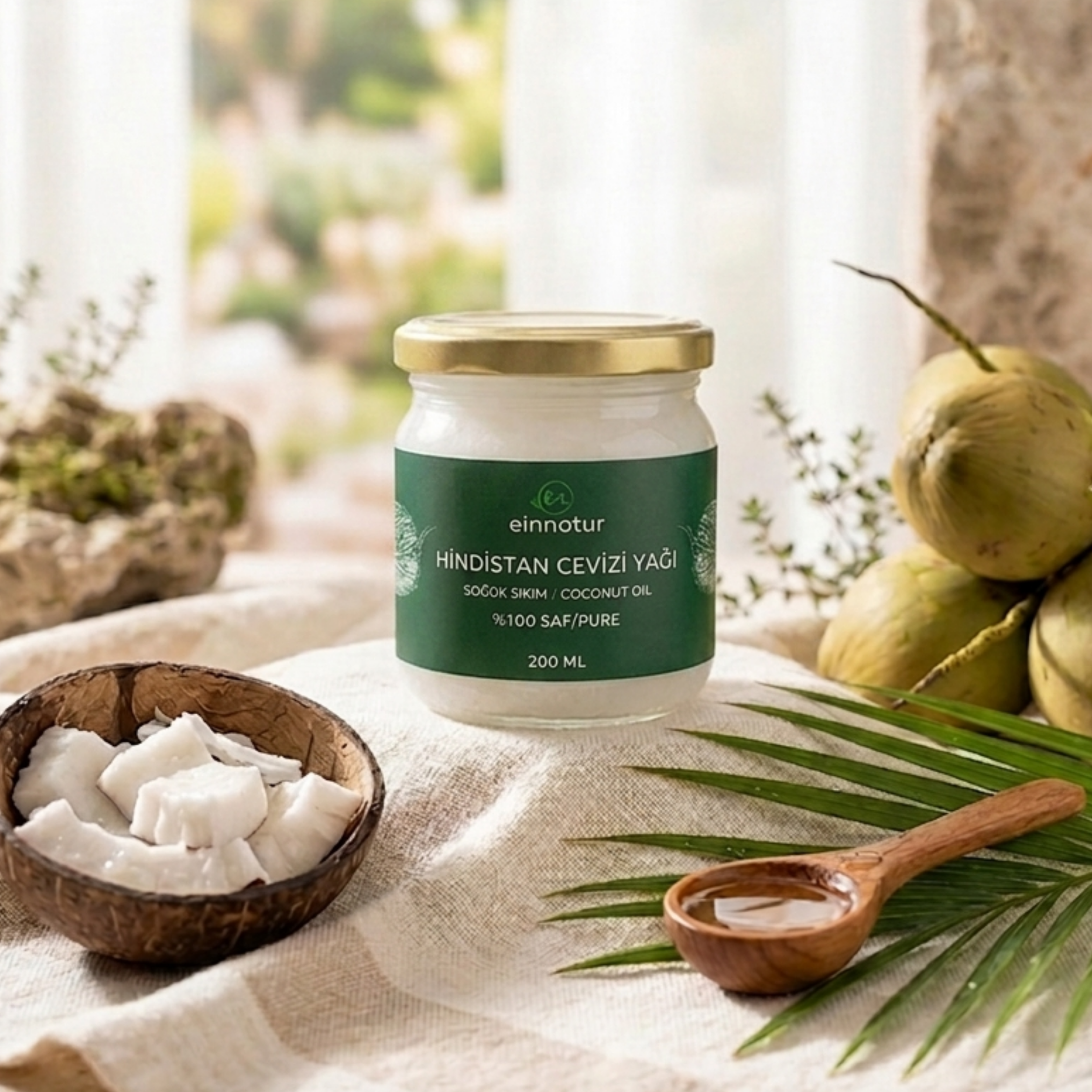 Einnatur, Organik Hindistan cevizi yağı, 200 ml, Soğuk sıkım
