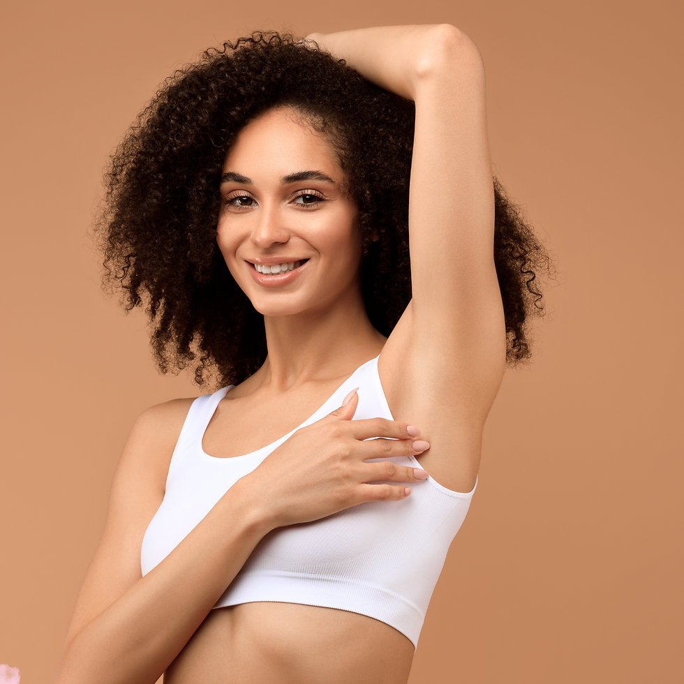 Woman showing underarm area after Pink Intimate treatment